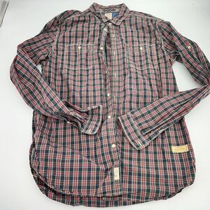Scotch & Soda Red Green Long Sleeve Plaid Shirt Size Large
